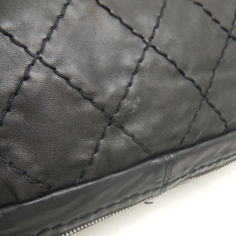 CHANEL シャネル ワイルドステッチ ガマ口 ハンドバッグ ラムスキン ブラック レディース /253803【中古】