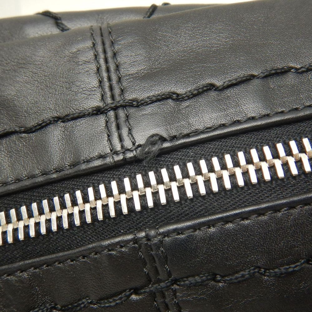 CHANEL シャネル ワイルドステッチ ガマ口 ハンドバッグ ラムスキン ブラック レディース /253803【中古】