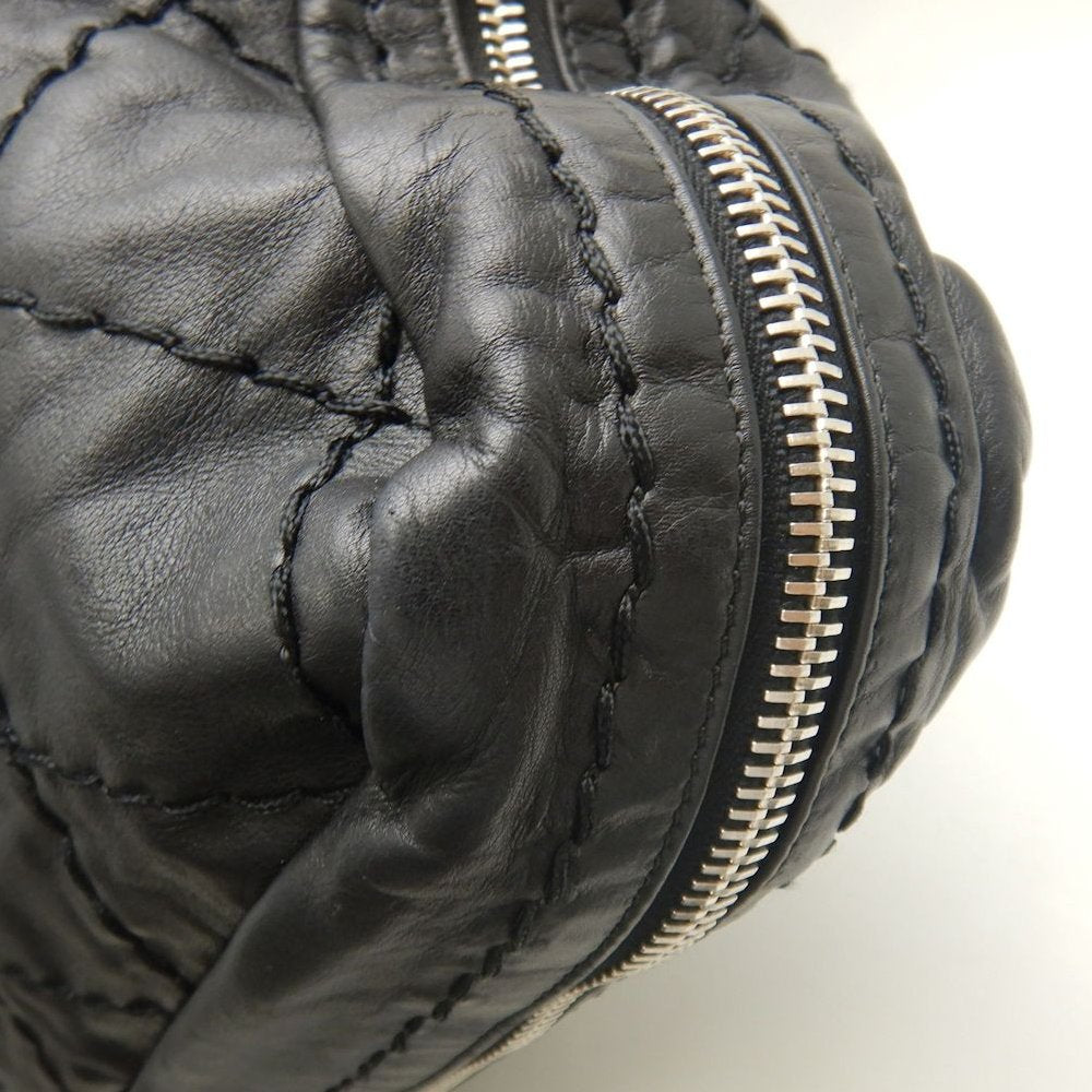 CHANEL シャネル ワイルドステッチ ガマ口 ハンドバッグ ラムスキン ブラック レディース /253803【中古】