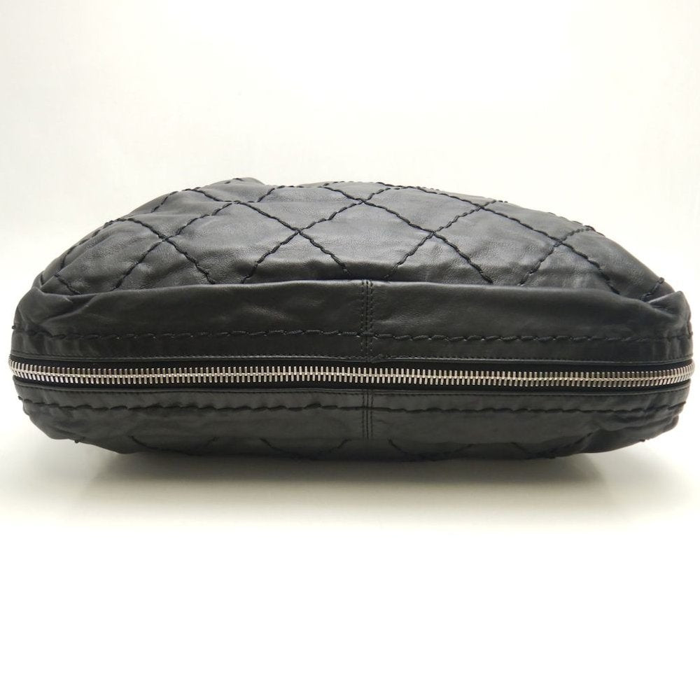 CHANEL シャネル ワイルドステッチ ガマ口 ハンドバッグ ラムスキン ブラック レディース /253803【中古】