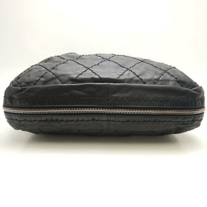 CHANEL シャネル ワイルドステッチ ガマ口 ハンドバッグ ラムスキン ブラック レディース /253803【中古】