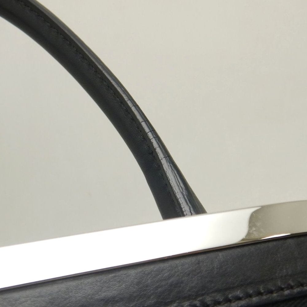 CHANEL シャネル ワイルドステッチ ガマ口 ハンドバッグ ラムスキン ブラック レディース /253803【中古】