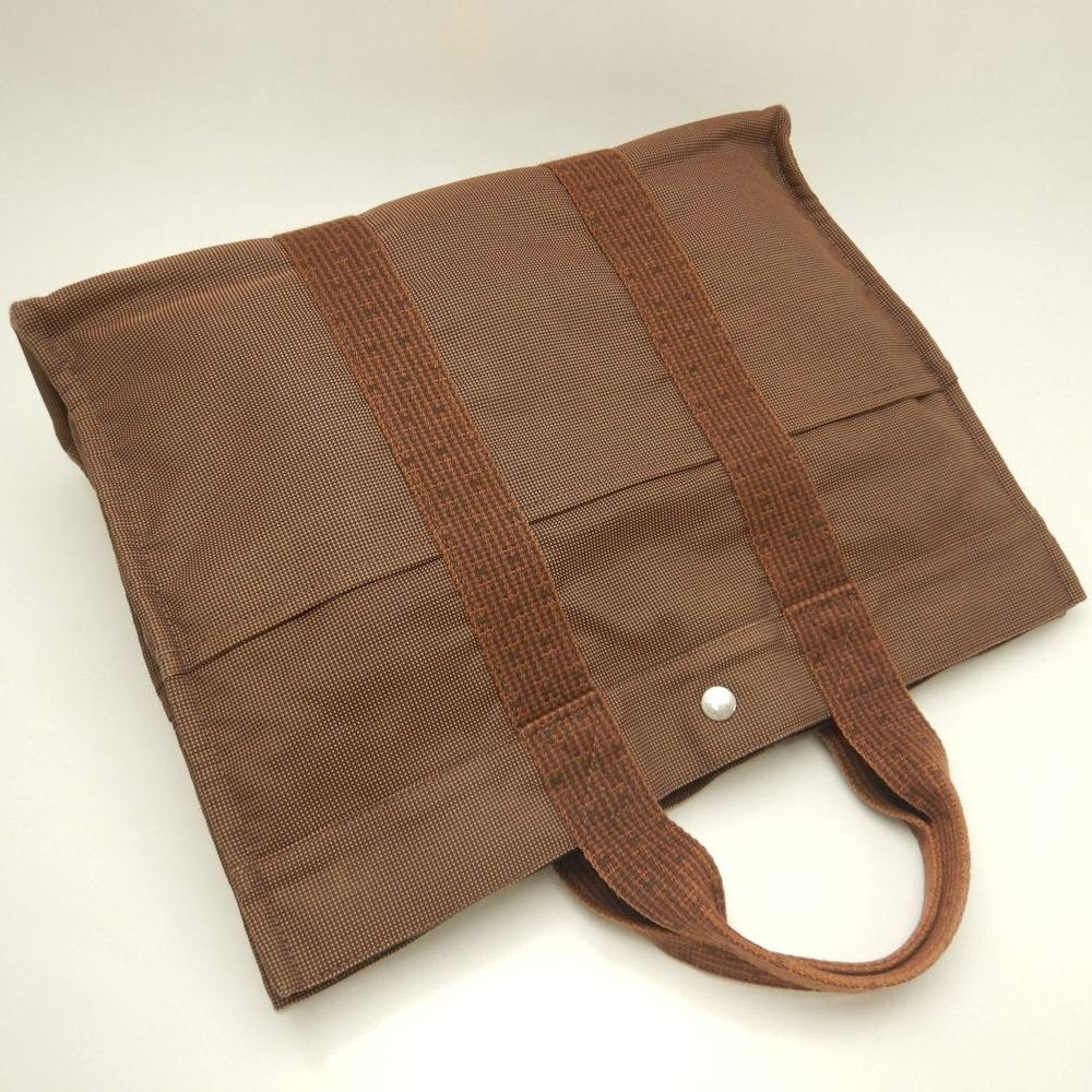HERMES エルメス エールライン トートMM トートバッグ ポリエステル ブラウン レディース /253810【中古】