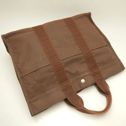 HERMES エルメス エールライン トートMM トートバッグ ポリエステル ブラウン レディース /253810【中古】