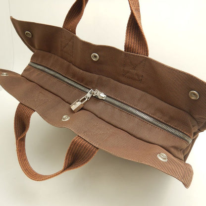 HERMES エルメス エールライン トートMM トートバッグ ポリエステル ブラウン レディース /253810【中古】