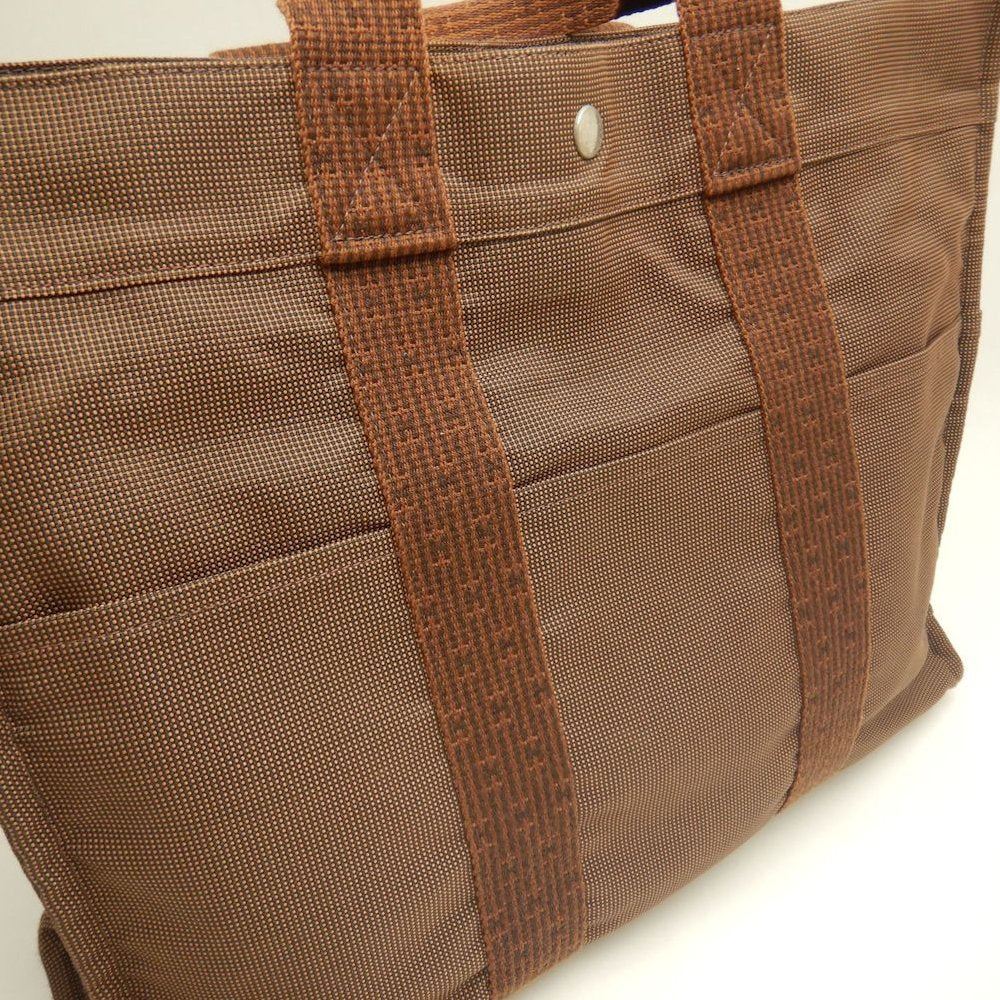 HERMES エルメス エールライン トートMM トートバッグ ポリエステル ブラウン レディース /253810【中古】