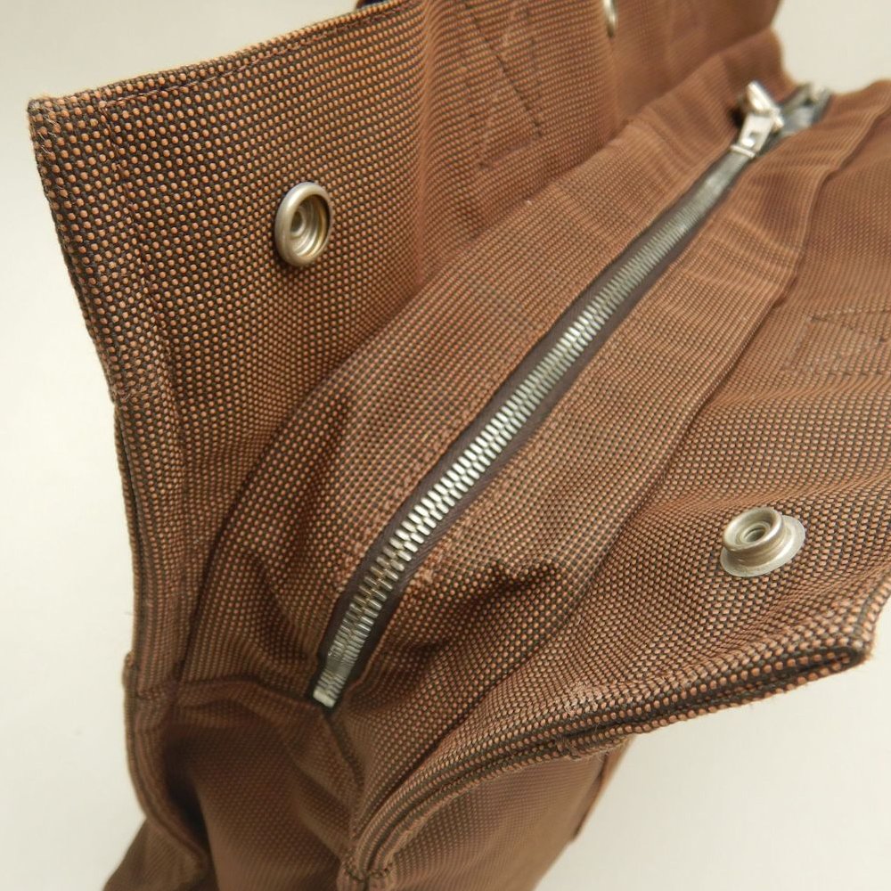 HERMES エルメス エールライン トートMM トートバッグ ポリエステル ブラウン レディース /253810【中古】