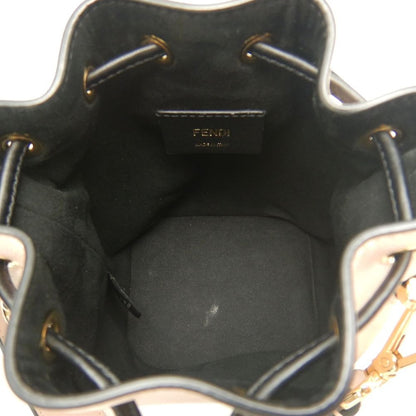 FENDI フェンディ モントレゾール 8BS010 ショルダーバッグ レザー ピンク ブラック レディース /253814【中古】