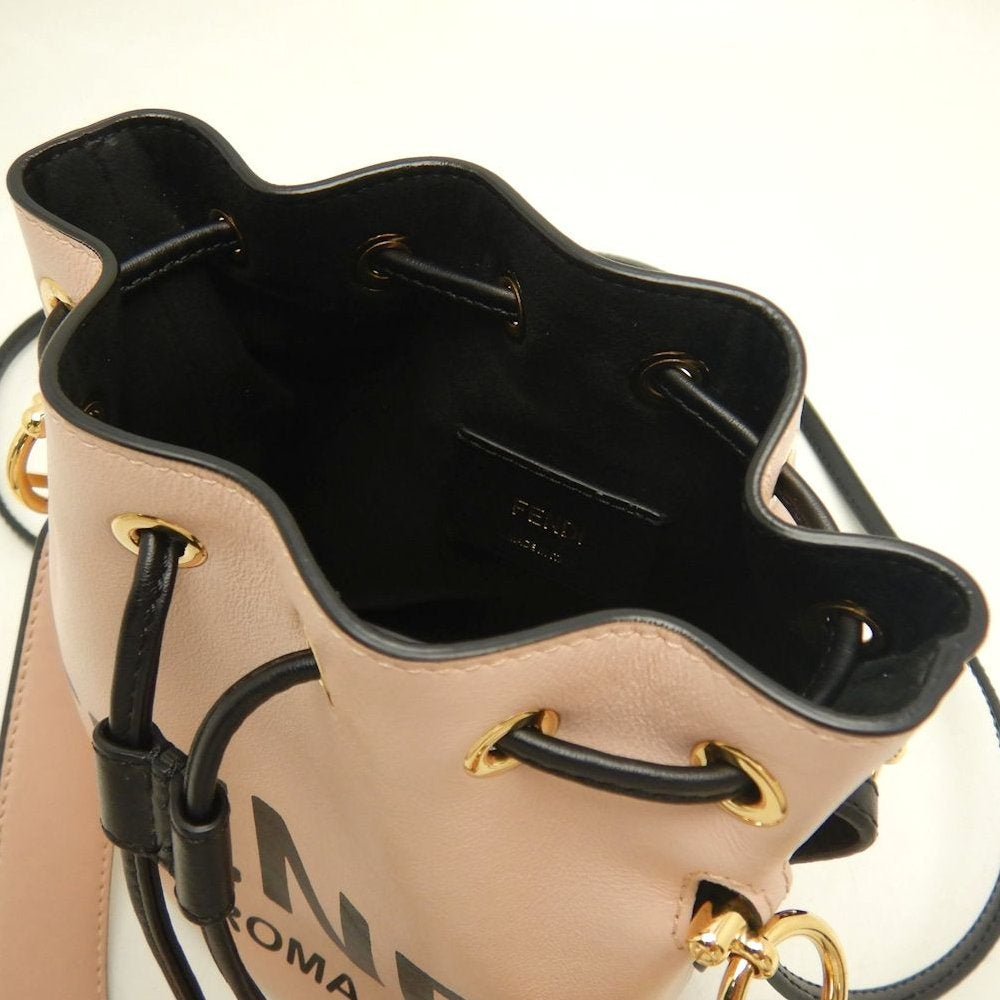 FENDI フェンディ モントレゾール 8BS010 ショルダーバッグ レザー ピンク ブラック レディース /253814【中古】