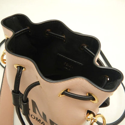FENDI フェンディ モントレゾール 8BS010 ショルダーバッグ レザー ピンク ブラック レディース /253814【中古】