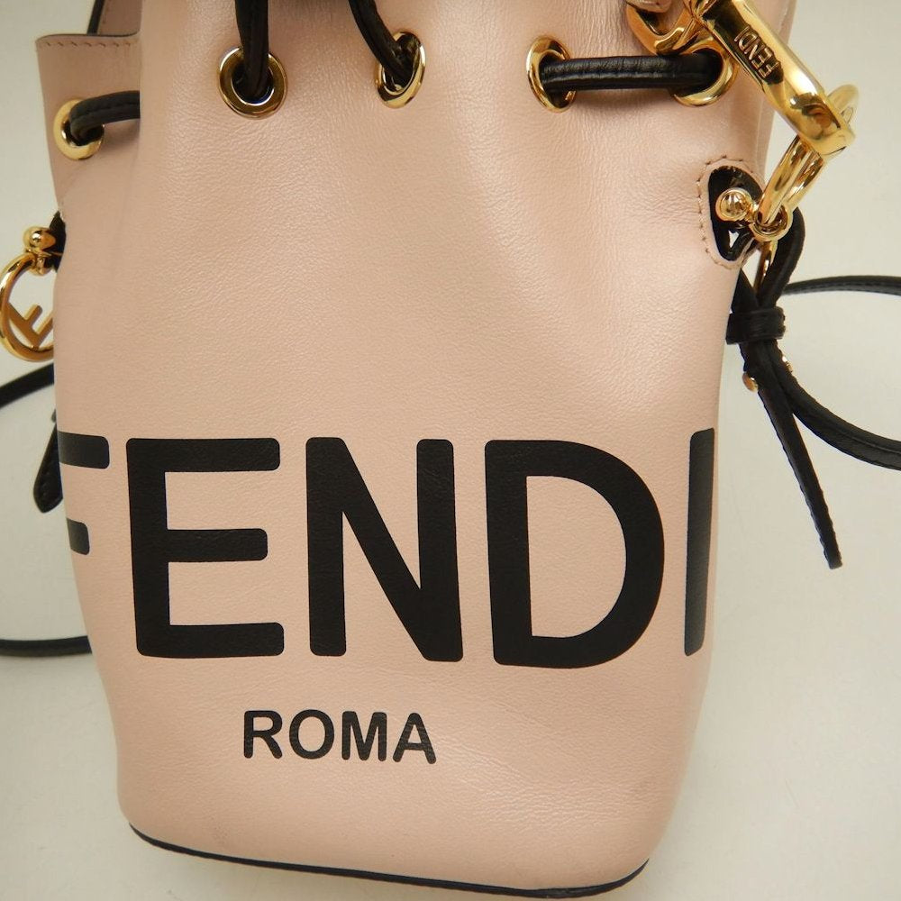 FENDI フェンディ モントレゾール 8BS010 ショルダーバッグ レザー ピンク ブラック レディース /253814【中古】