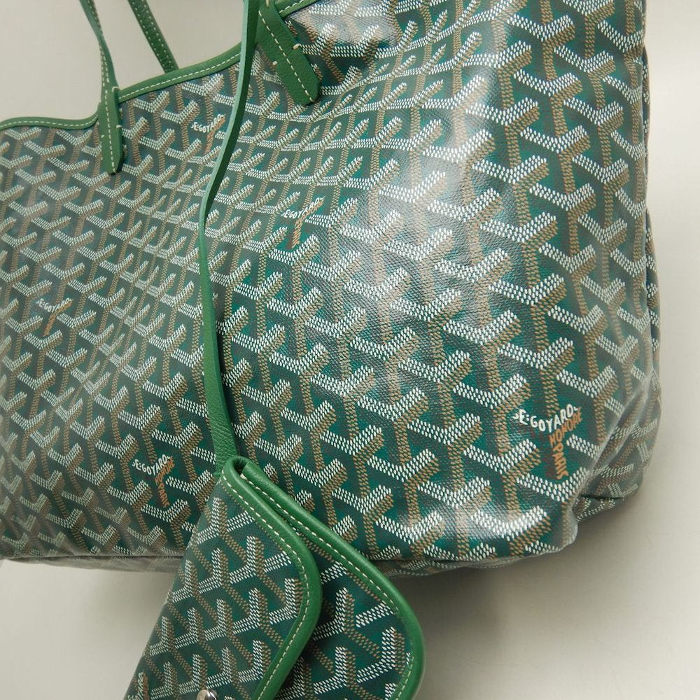 GOYARD ゴヤール サンルイPM トートバッグ ゴヤールディンキャンバス グリーン レディース /253822【中古】