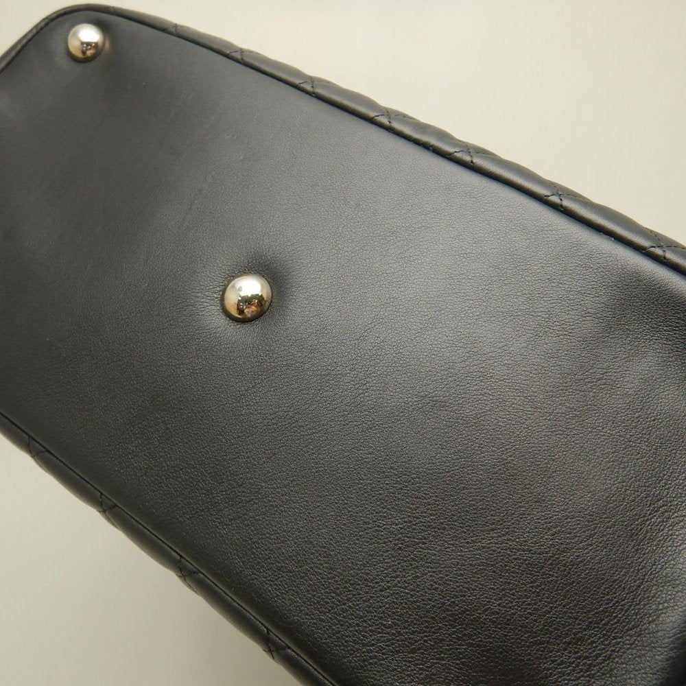 CHANEL シャネル カンボンライン ラージトート A25169 トートバッグ レザー ブラック ホワイト レディース /253825【中古】