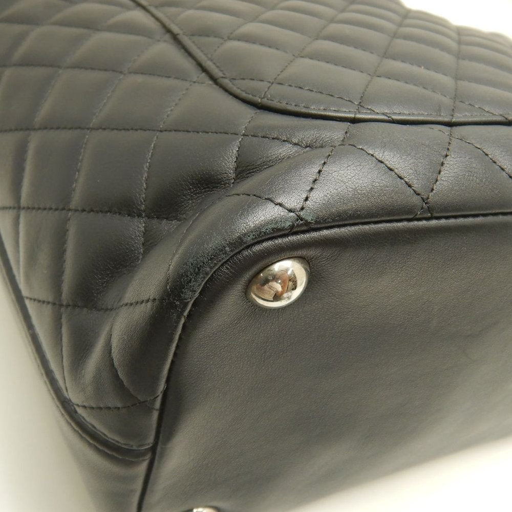 CHANEL シャネル カンボンライン ラージトート A25169 トートバッグ レザー ブラック ホワイト レディース /253825【中古】