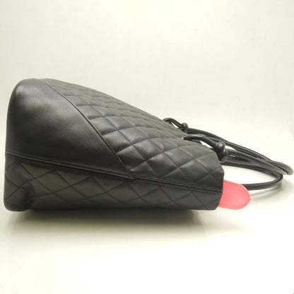 CHANEL シャネル カンボンライン ラージトート A25169 トートバッグ レザー ブラック ホワイト レディース /253825【中古】