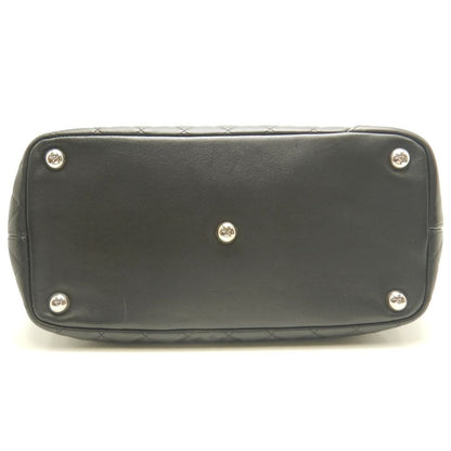 CHANEL シャネル カンボンライン ラージトート A25169 トートバッグ レザー ブラック ホワイト レディース /253825【中古】
