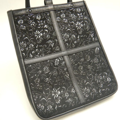 INDEN-YA 印傳屋 ミニハンドバッグ 鹿革 ブラック レディース /253829【中古】