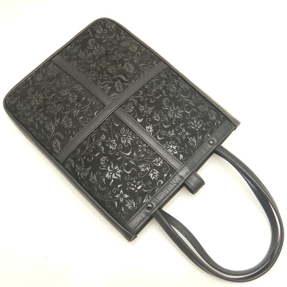 INDEN-YA 印傳屋 ミニハンドバッグ 鹿革 ブラック レディース /253829【中古】