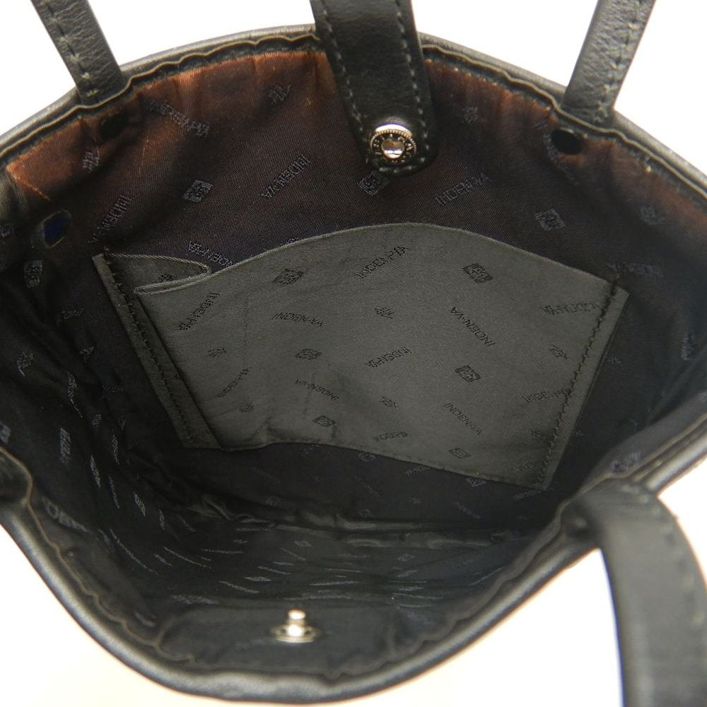 INDEN-YA 印傳屋 ミニハンドバッグ 鹿革 ブラック レディース /253829【中古】