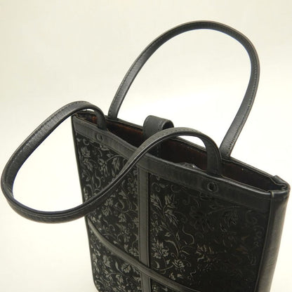 INDEN-YA 印傳屋 ミニハンドバッグ 鹿革 ブラック レディース /253829【中古】