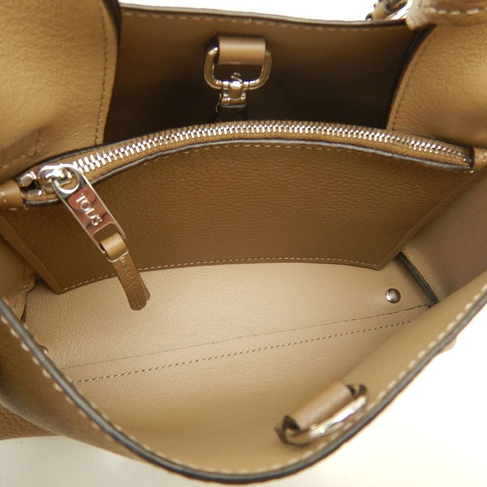 TOD’S トッズ Tタイムレス マイクロ ハンドバッグ レザー ブラウン レディース /253832【中古】