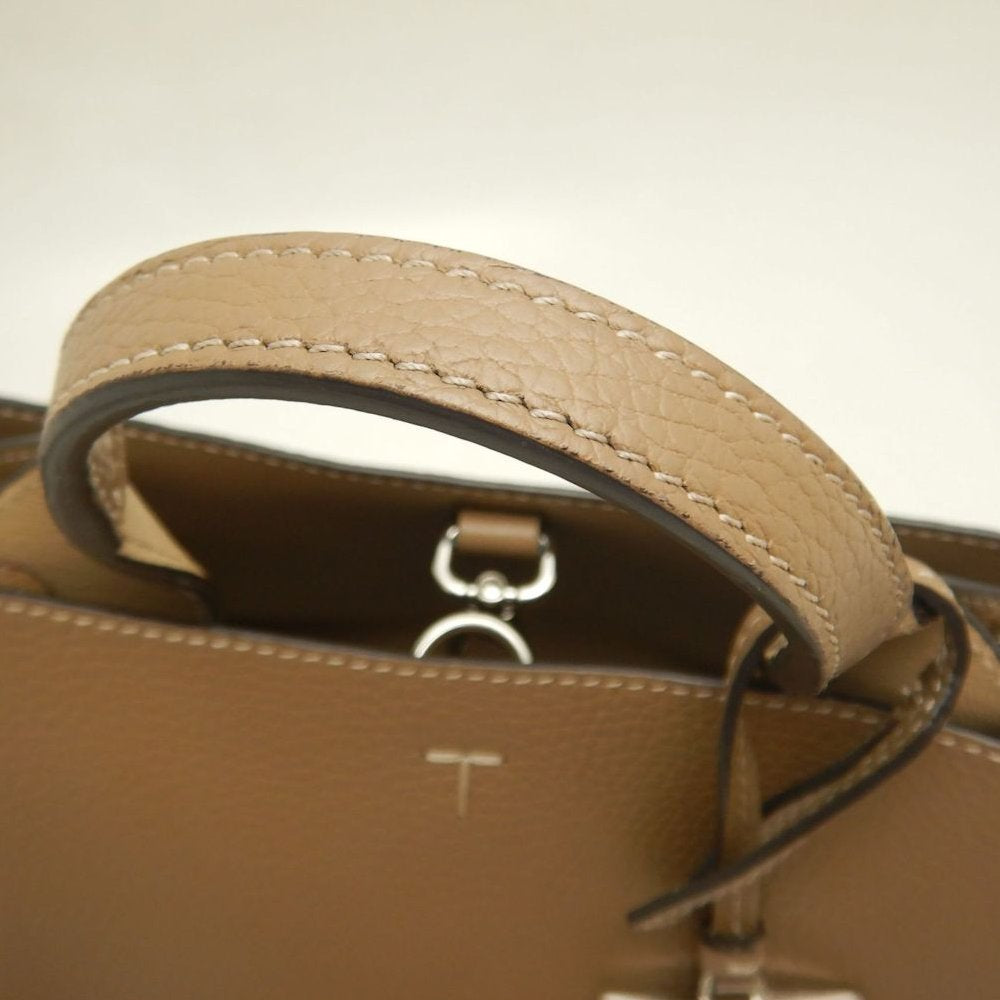 TOD’S トッズ Tタイムレス マイクロ ハンドバッグ レザー ブラウン レディース /253832【中古】