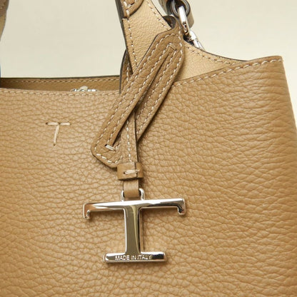TOD’S トッズ Tタイムレス マイクロ ハンドバッグ レザー ブラウン レディース /253832【中古】
