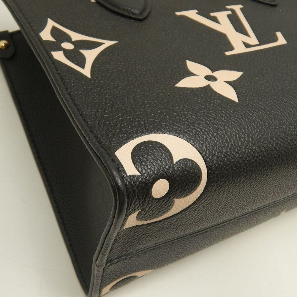 LOUIS VUITTON ルイヴィトン バイカラーモノグラム オンザゴーPM M45659 ハンドバッグ ブラック アンプラント ベージュ レディース /253836【中古】