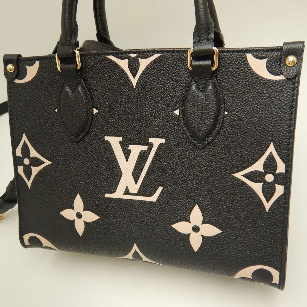 LOUIS VUITTON ルイヴィトン バイカラーモノグラム オンザゴーPM M45659 ハンドバッグ ブラック アンプラント ベージュ レディース /253836【中古】