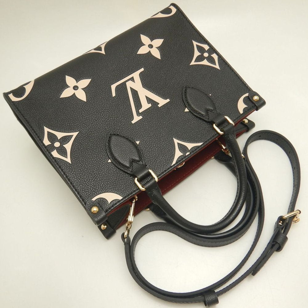 LOUIS VUITTON ルイヴィトン バイカラーモノグラム オンザゴーPM M45659 ハンドバッグ ブラック アンプラント ベージュ レディース /253836【中古】