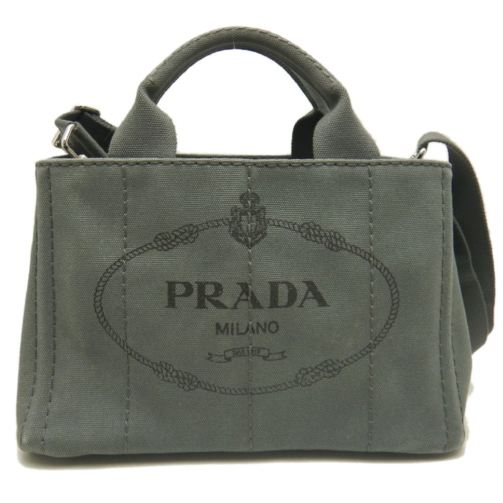 PRADA プラダ カナパ 1BG439 トートバッグ キャンバス ARDESIA レディース /253841【中古】