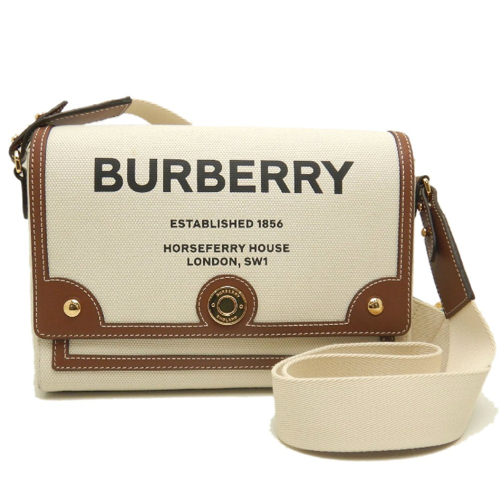 BURBERRY バーバリー ホースフェリー プリント 80302491 ショルダーバッグ キャンバスxレザー ナチュラル タン レディース /253842【中古】