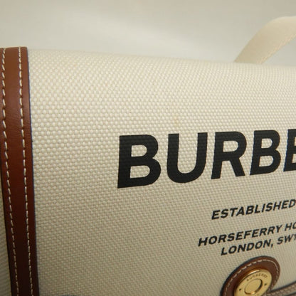 BURBERRY バーバリー ホースフェリー プリント 80302491 ショルダーバッグ キャンバスxレザー ナチュラル タン レディース /253842【中古】