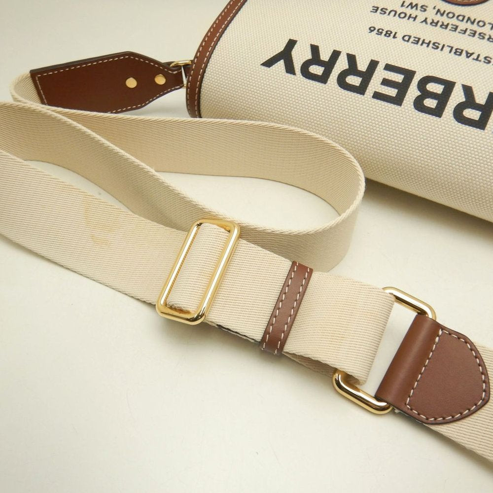 BURBERRY バーバリー ホースフェリー プリント 80302491 ショルダーバッグ キャンバスxレザー ナチュラル タン レディース /253842【中古】