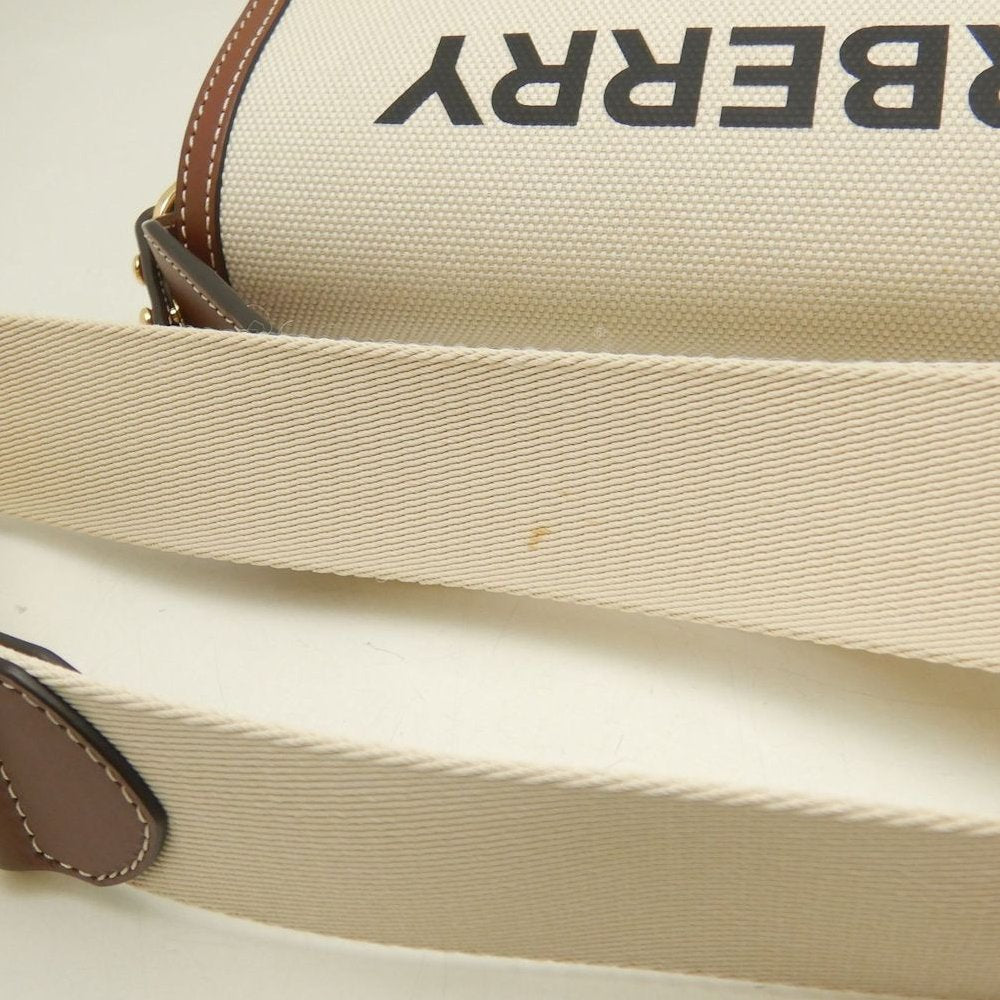 BURBERRY バーバリー ホースフェリー プリント 80302491 ショルダーバッグ キャンバスxレザー ナチュラル タン レディース /253842【中古】