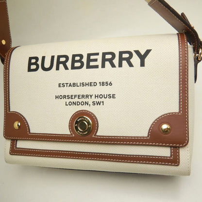 BURBERRY バーバリー ホースフェリー プリント 80302491 ショルダーバッグ キャンバスxレザー ナチュラル タン レディース /253842【中古】