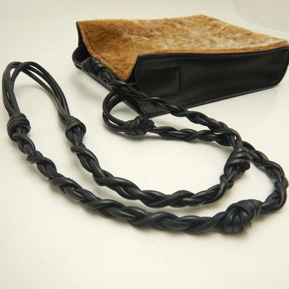 JIL SANDER ジルサンダー Tangle タングル スモール J07WG0001 ショルダーバッグ ムートンxレザー ブラウン ブラック レディース /253843【中古】