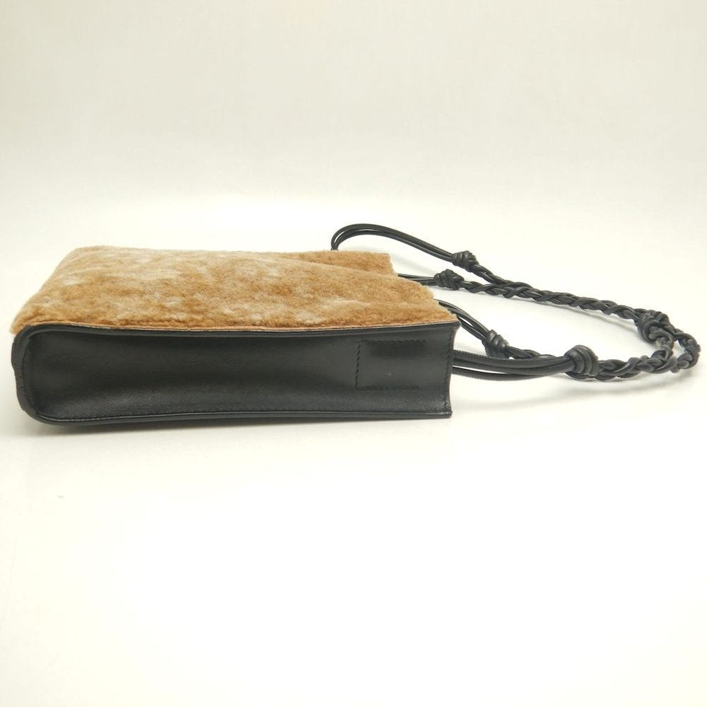 JIL SANDER ジルサンダー Tangle タングル スモール J07WG0001 ショルダーバッグ ムートンxレザー ブラウン ブラック レディース /253843【中古】
