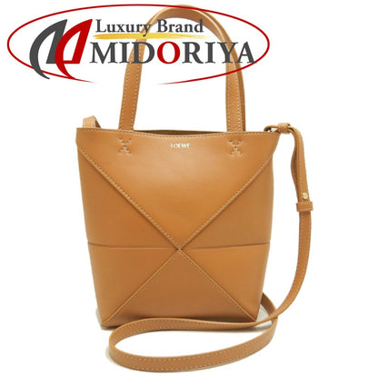 LOEWE ロエベ パズルフォルド トートミニ A657V25X01 トートバッグ シャイニーカーフ ウォームデザート レディース /253844【中古】