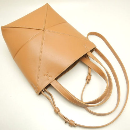 LOEWE ロエベ パズルフォルド トートミニ A657V25X01 トートバッグ シャイニーカーフ ウォームデザート レディース /253844【中古】