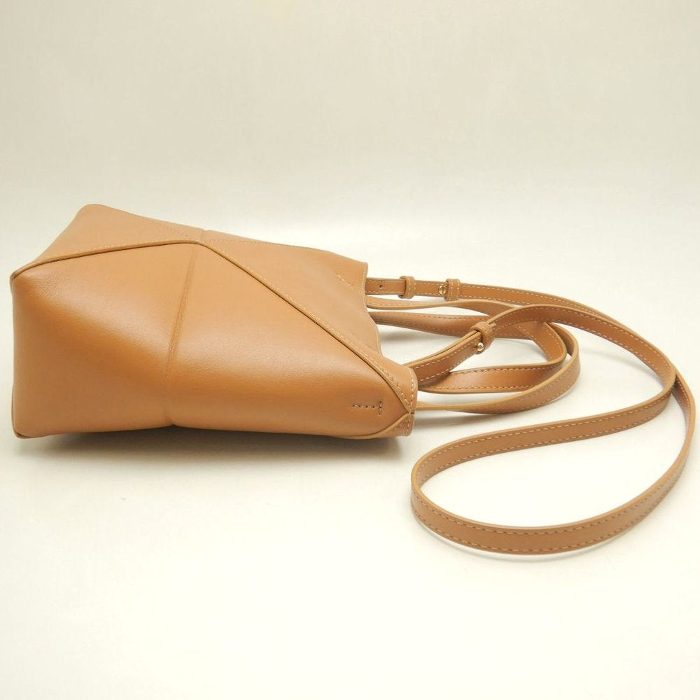 LOEWE ロエベ パズルフォルド トートミニ A657V25X01 トートバッグ シャイニーカーフ ウォームデザート レディース /253844【中古】