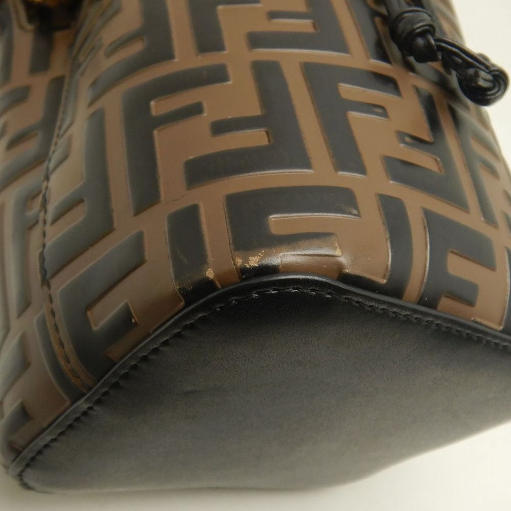 FENDI フェンディ モントレゾールミニ ズッカ 8BS010A659F13VK ショルダーバッグ カーフ ブラウン レディース /253846【中古】