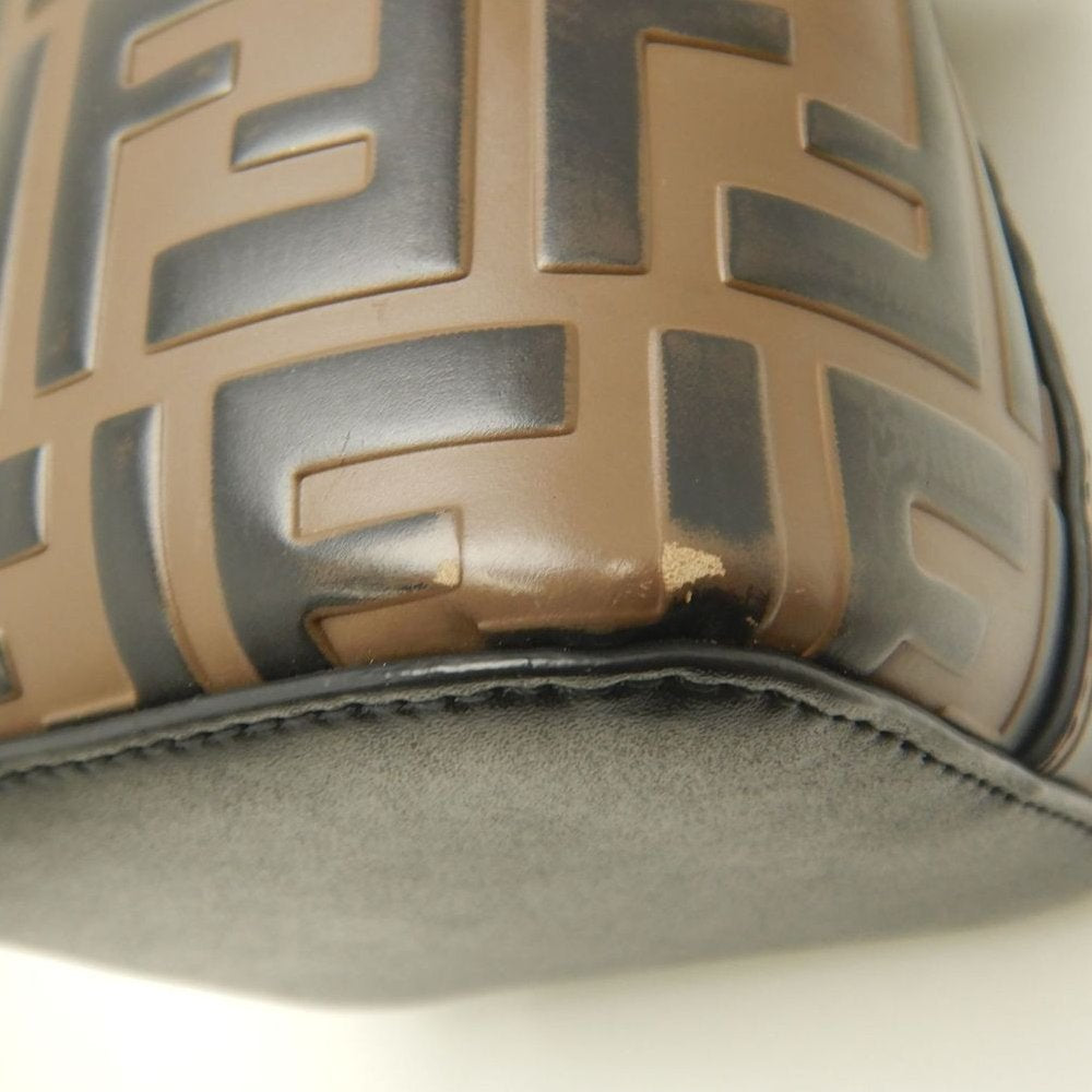 FENDI フェンディ モントレゾールミニ ズッカ 8BS010A659F13VK ショルダーバッグ カーフ ブラウン レディース /253846【中古】