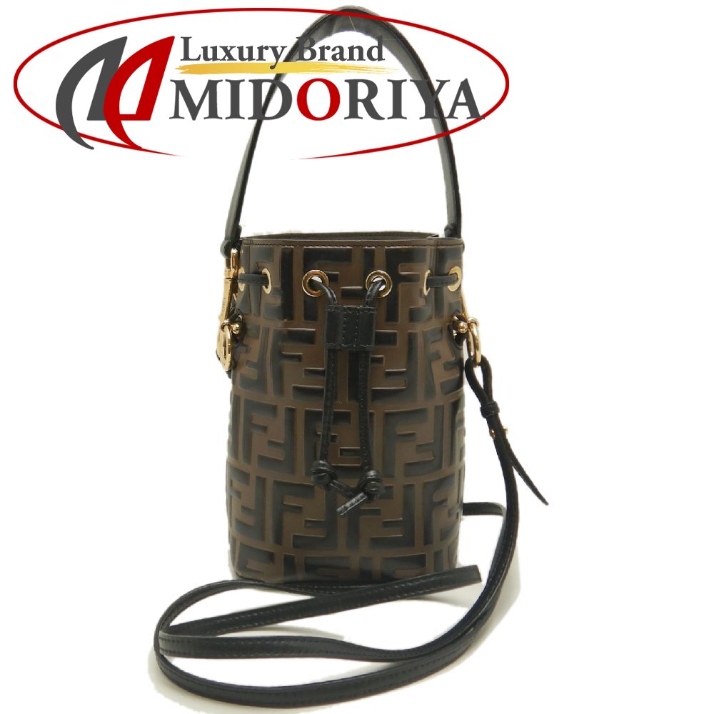 FENDI フェンディ モントレゾールミニ ズッカ 8BS010A659F13VK ショルダーバッグ カーフ ブラウン レディース /253846【中古】