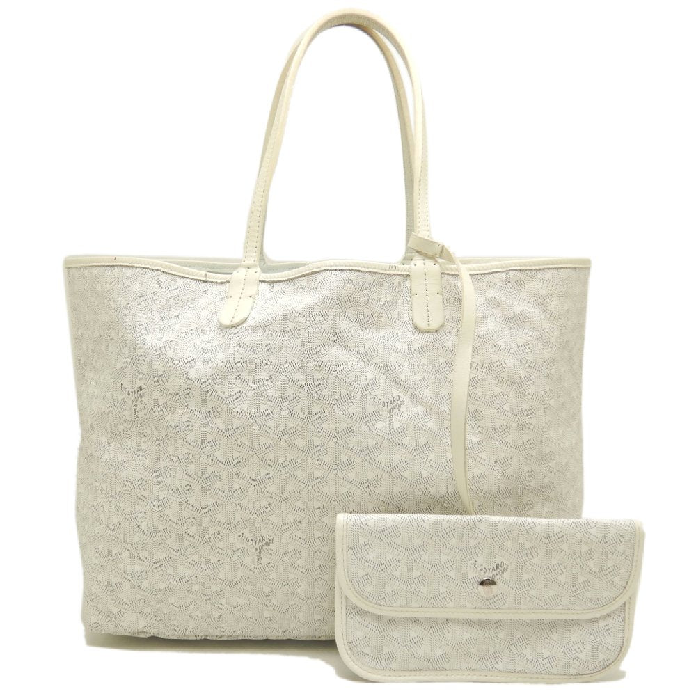GOYARD ゴヤール サンルイPM ヘリンボーン柄 S1140501345-23 トートバッグ ゴヤールディンキャンバス ホワイト レディース /253848【中古】