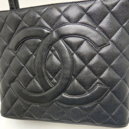 CHANEL シャネル 復刻トート A01804 トートバッグ キャビアスキン ブラック レディース /253852【中古】