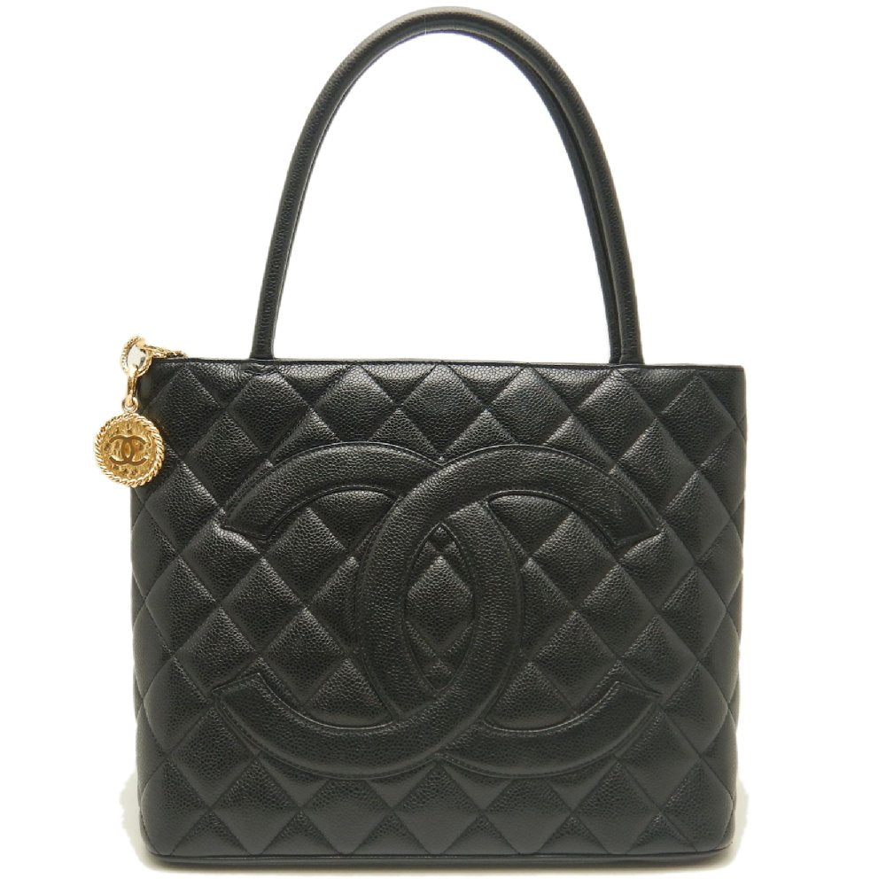 CHANEL シャネル 復刻トート A01804 トートバッグ キャビアスキン ブラック レディース /253853【中古】