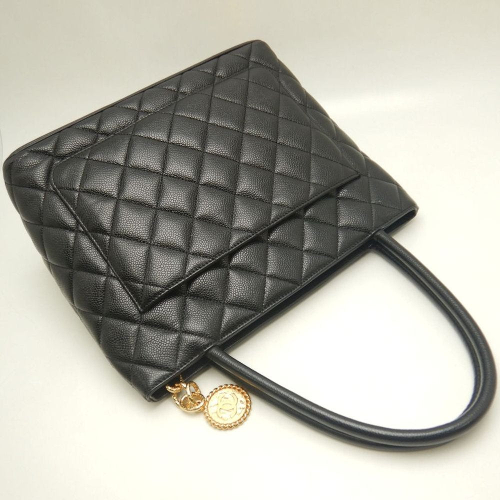 CHANEL シャネル 復刻トート A01804 トートバッグ キャビアスキン ブラック レディース /253853【中古】