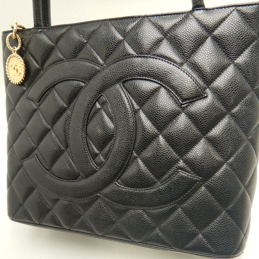 CHANEL シャネル 復刻トート A01804 トートバッグ キャビアスキン ブラック レディース /253853【中古】