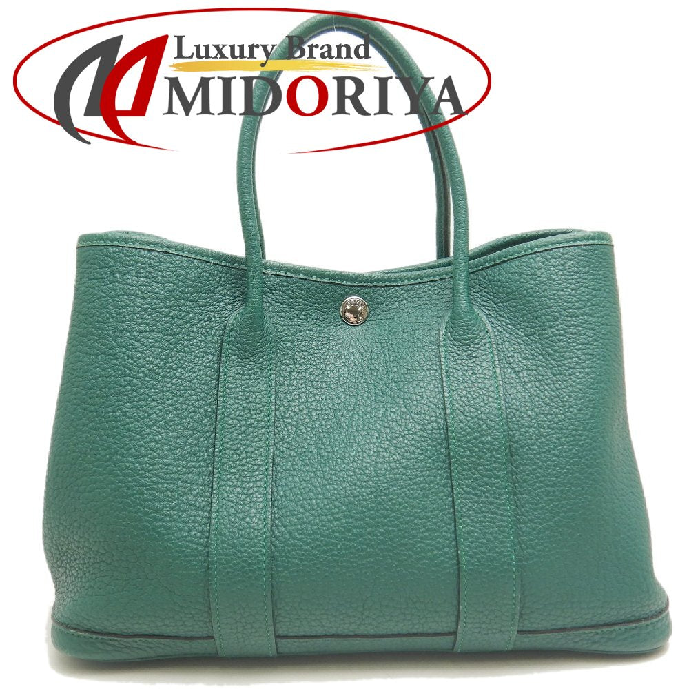 HERMES エルメス ガーデンパーティ ハンドバッグ ネゴンダ グリーン レディース /253854【中古】